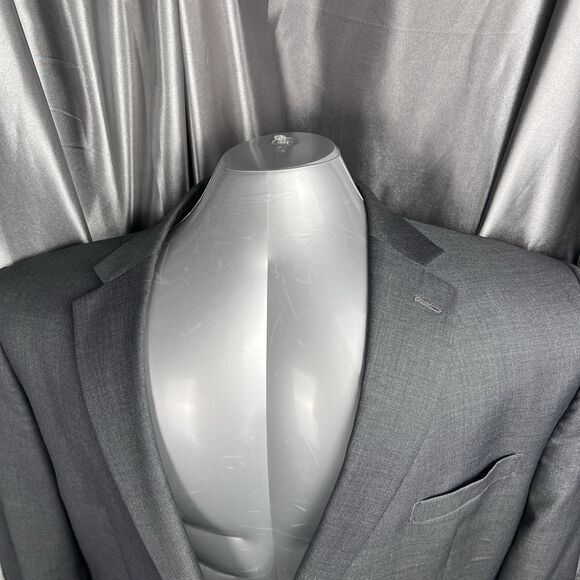 Lauren Ralph Lauren Mens Suit Jacket 50R Black Label Blazer Gray Wool Blend Prom - Picture 4 of 17